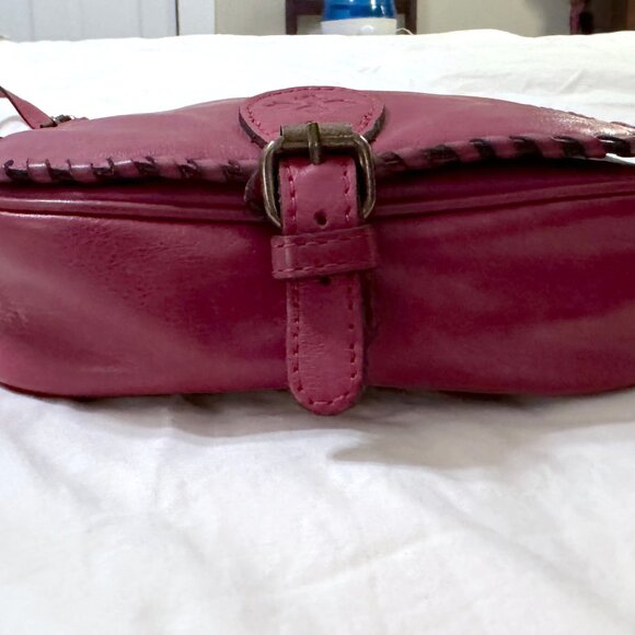 PATRICIA NASH - Karisa Raspberry Dark Pink Leather Flap Crossbody Purse - Picture 5 of 12